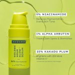 hyphen brightening 5% niacinamide, 1% alpha arbutin face serum | with 25% kakadu plum 20x more vitamin c serum for glowing skin | 56% glow actives for dark spots & pigmentation | all skin types 30ml