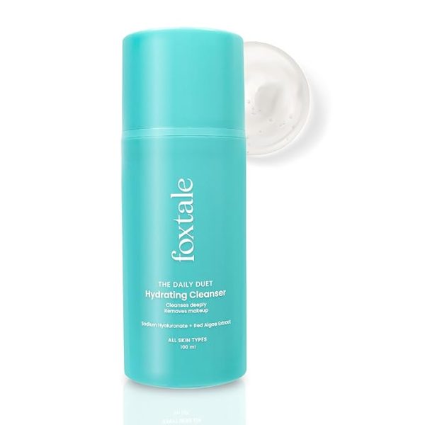 foxtale gentle hydrating face wash with hyaluronic acid, vitamin b5 | deep pore cleansing | dirt control | make up remover | cleanser for men & women | all skin types | 100 ml